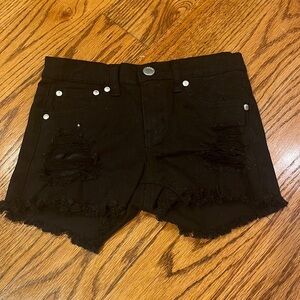 Pinc Girl’s Black Ripped Jean Shorts Size 12